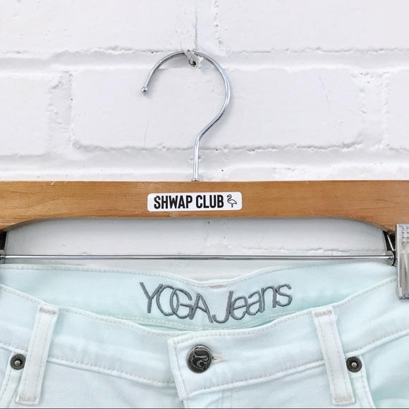 SECOND YOGA JEANS pastel green mint skinny jeans - Picture 2 of 4